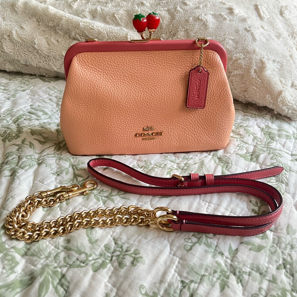 Coach Nora Kisslock Crossbody bag w/ Strawberries